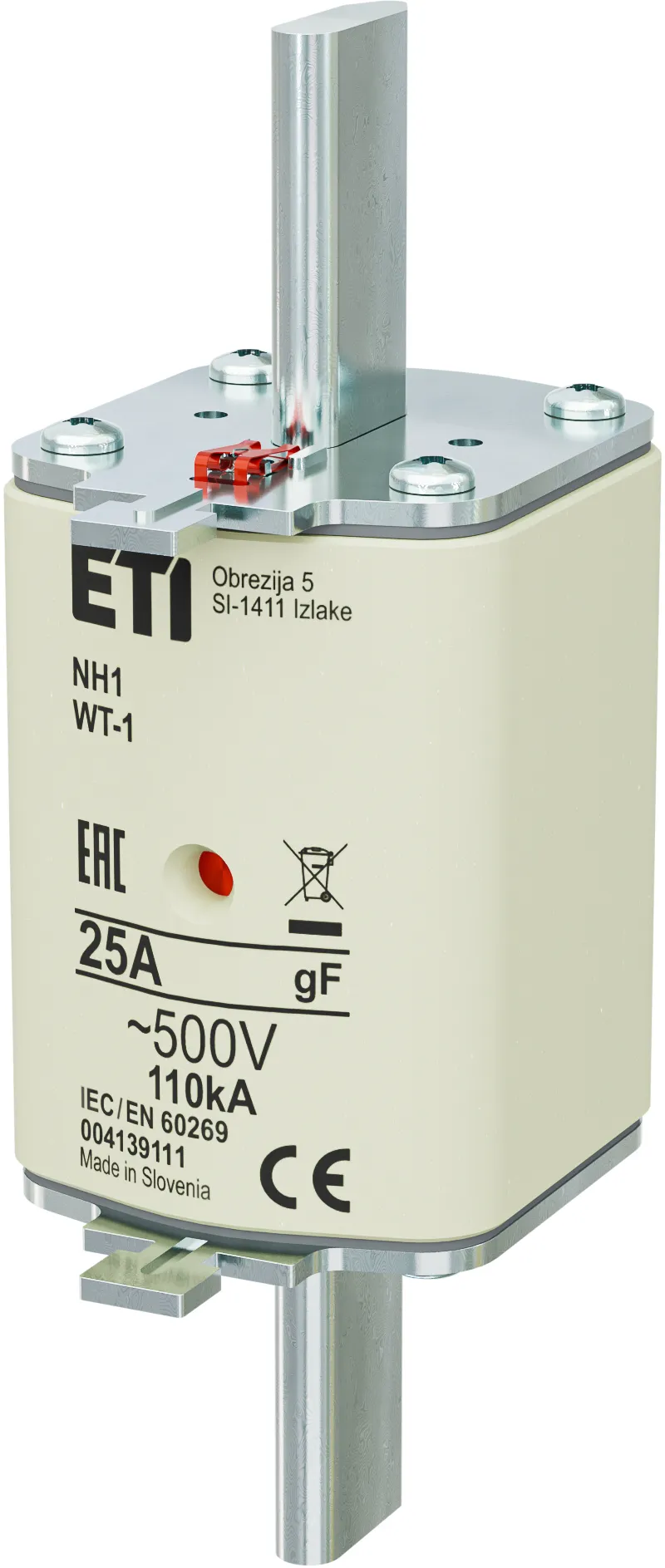 Talilni vložek NH1/WT-1 gF 25A/500V 004139111