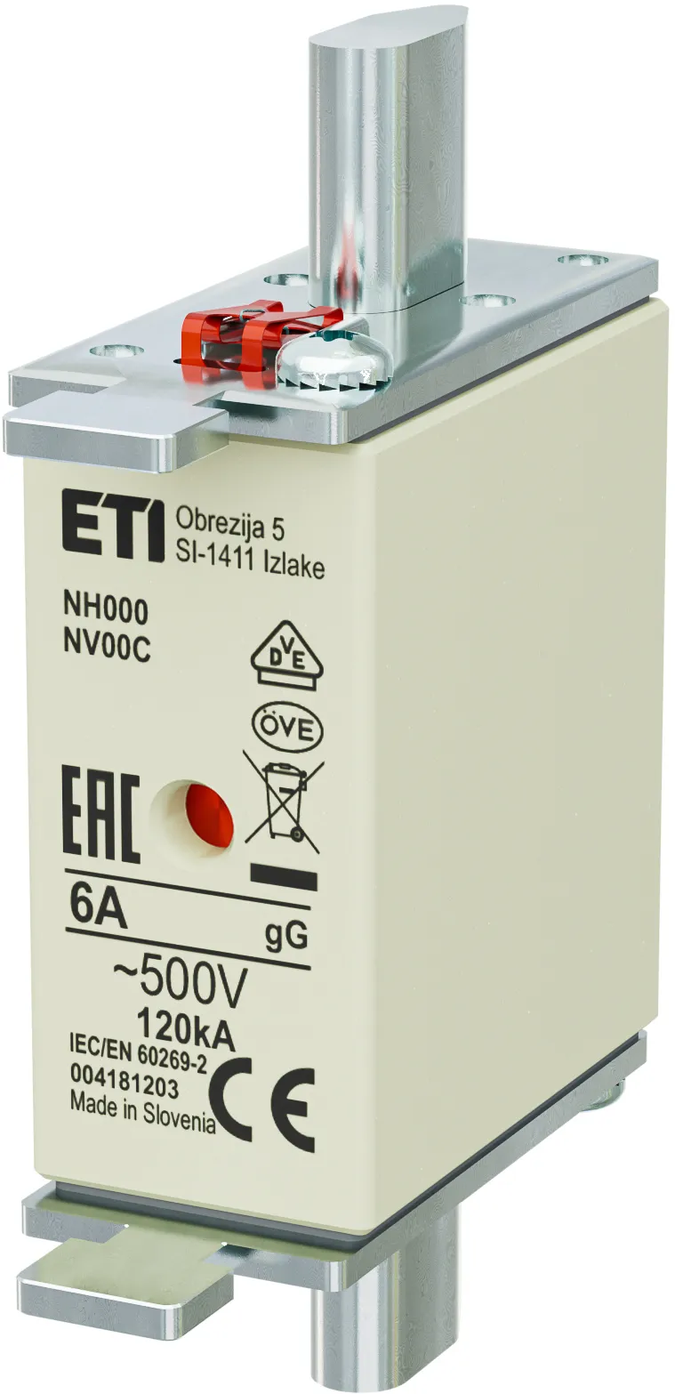 Talilni vložek NH000 gG 6A/500V 004181203
