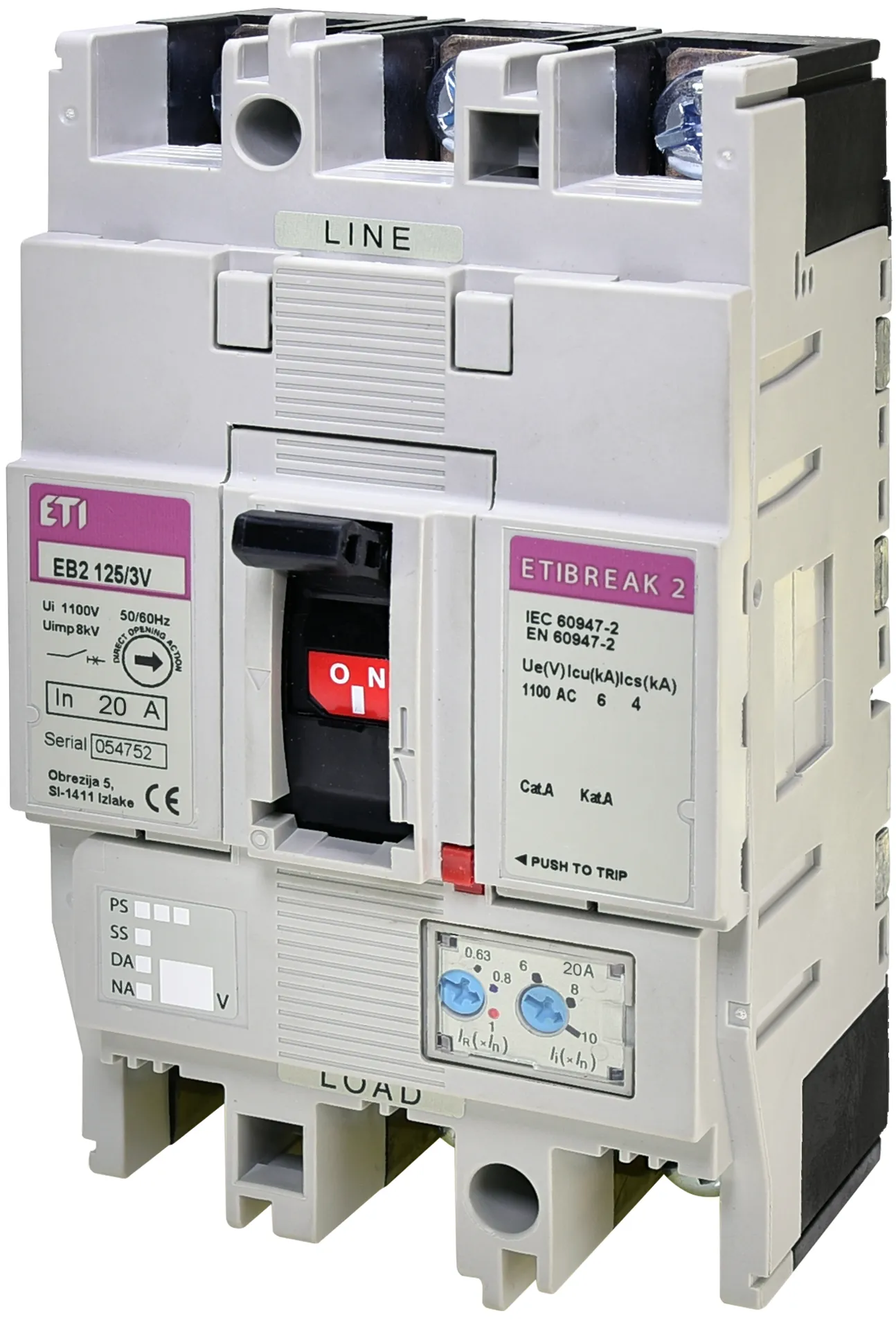 Kompaktni odklopnik EB2 125/3V 20A 3p 1100V 004671371