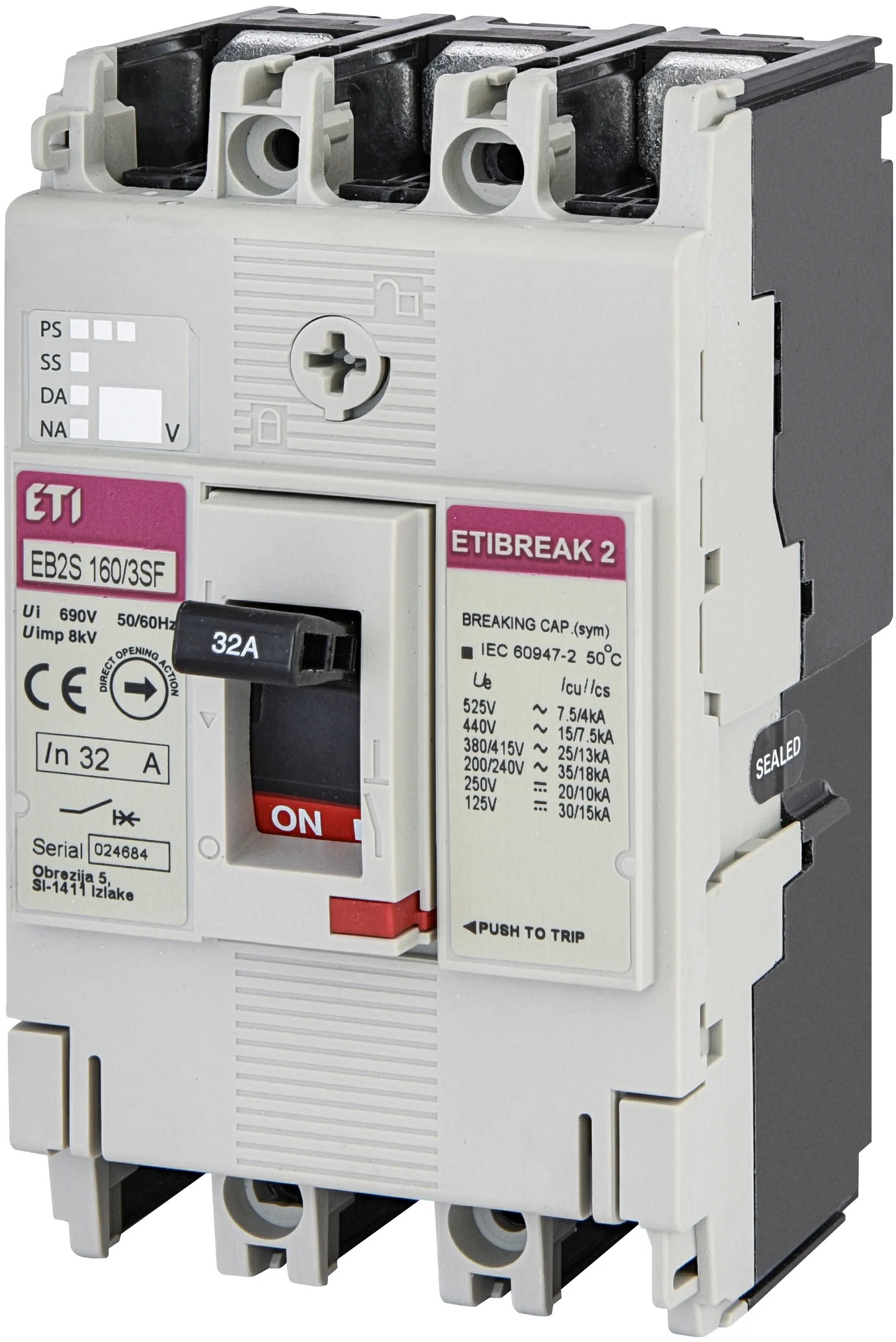 Kompaktni odklopnik EB2S 160/3SF 32A 3p 004671830