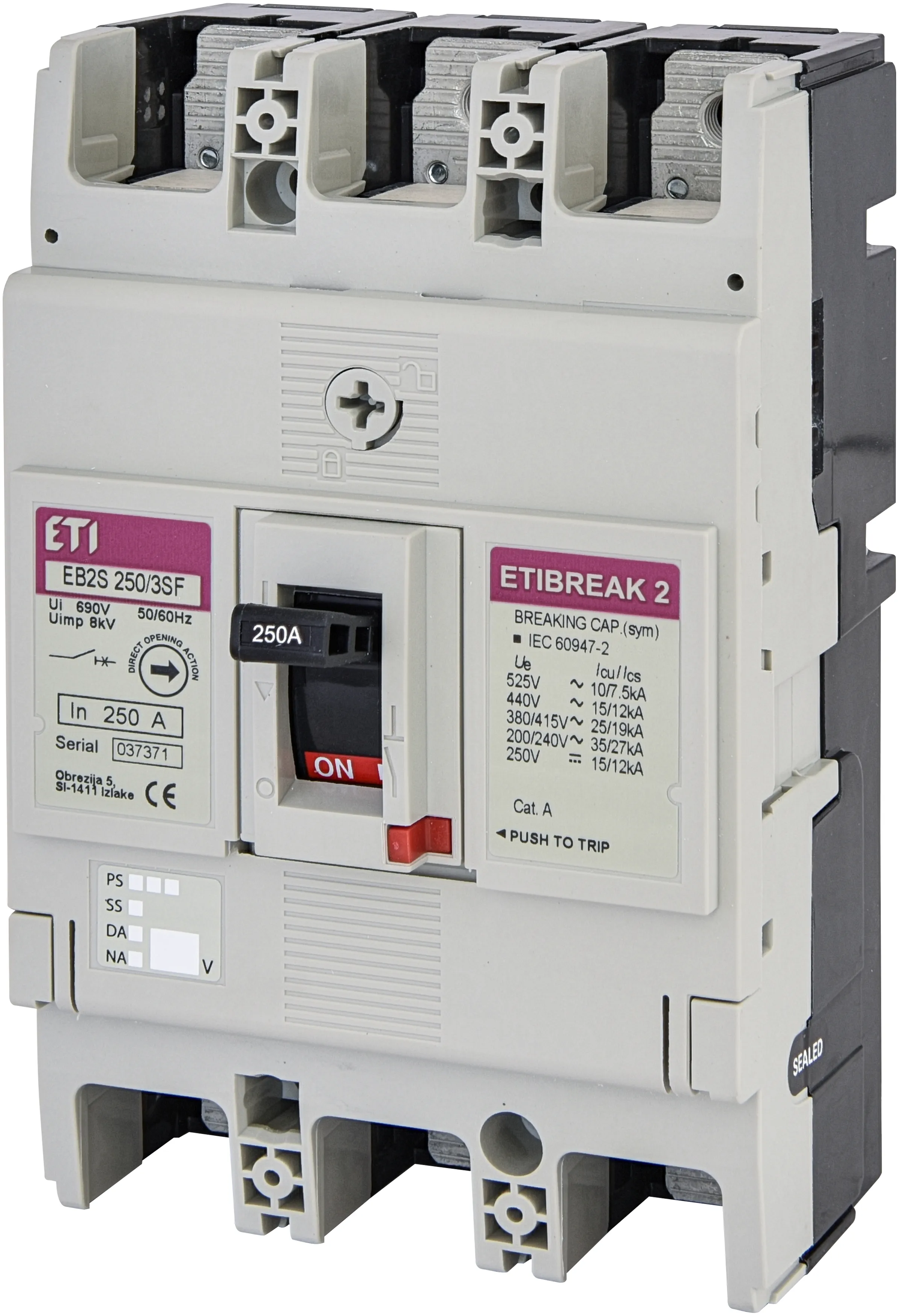 Kompaktni odklopnik EB2S 250/3SF 250A 3p 004671839