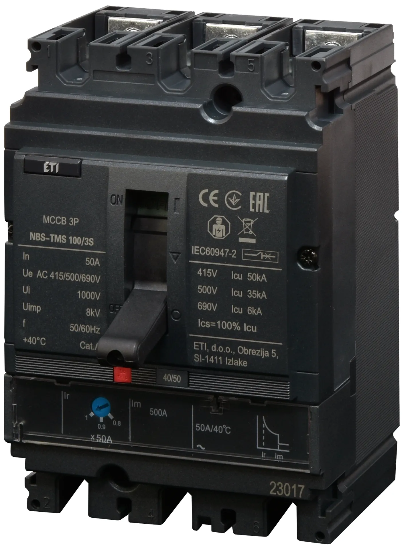 Kompaktni odklopnik NBS-TMS 100/3S  50A 3P 004673024