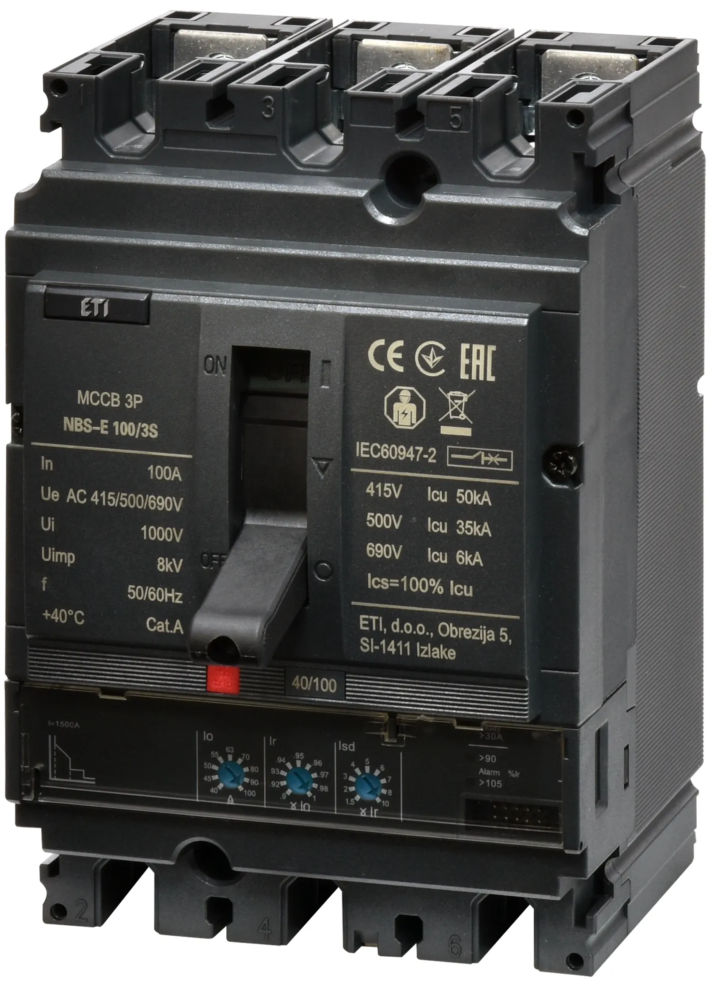 Kompaktni odklopnik NBS-E 100/3S 100A 3P 004673043
