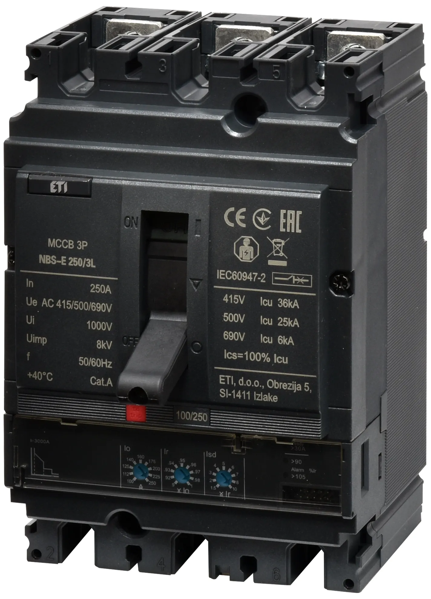 Kompaktni odklopnik NBS-E 250/3L 250A 3P 004673079