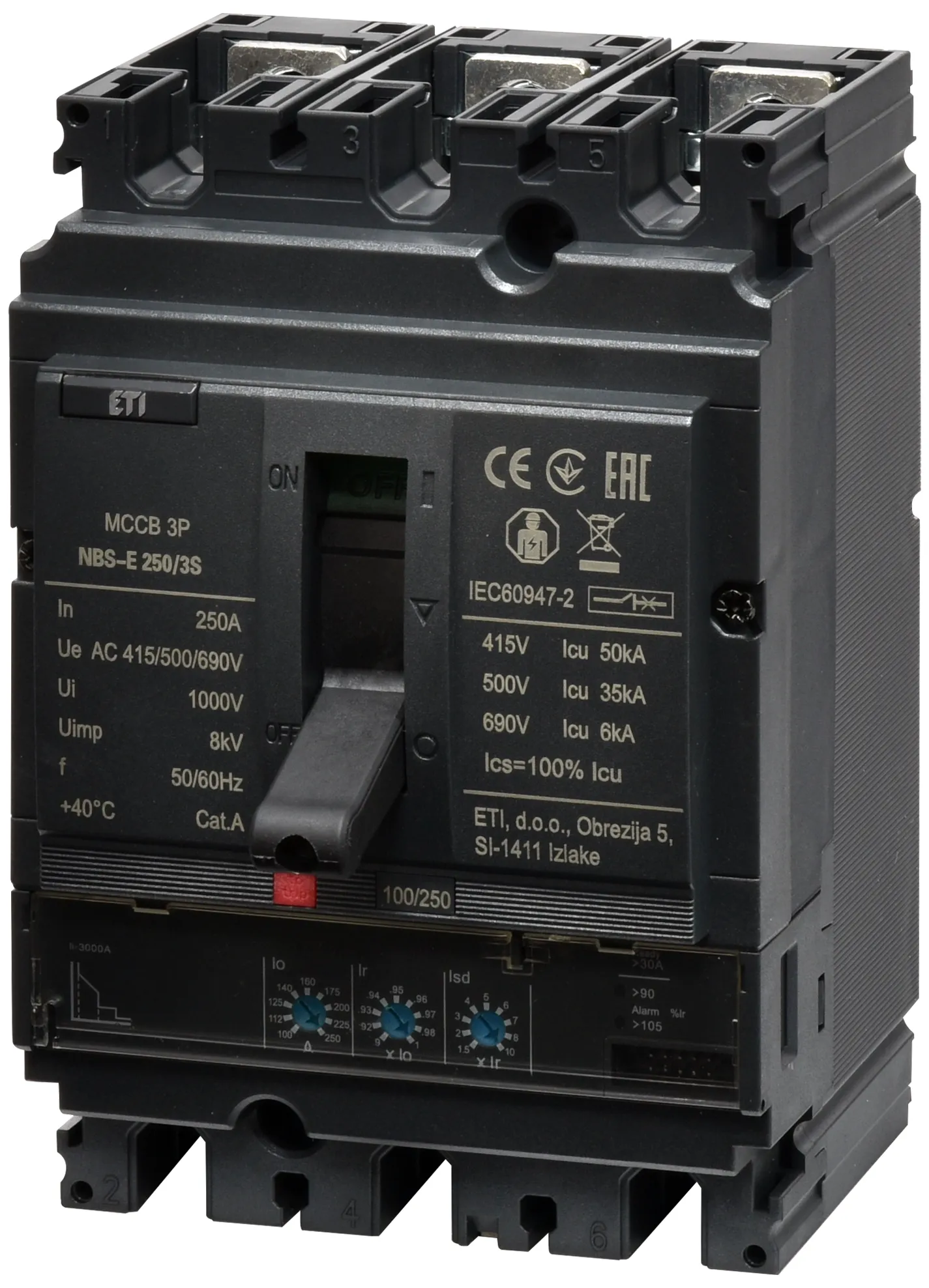 Kompaktni odklopnik NBS-E 250/3S 250A 3P 004673081