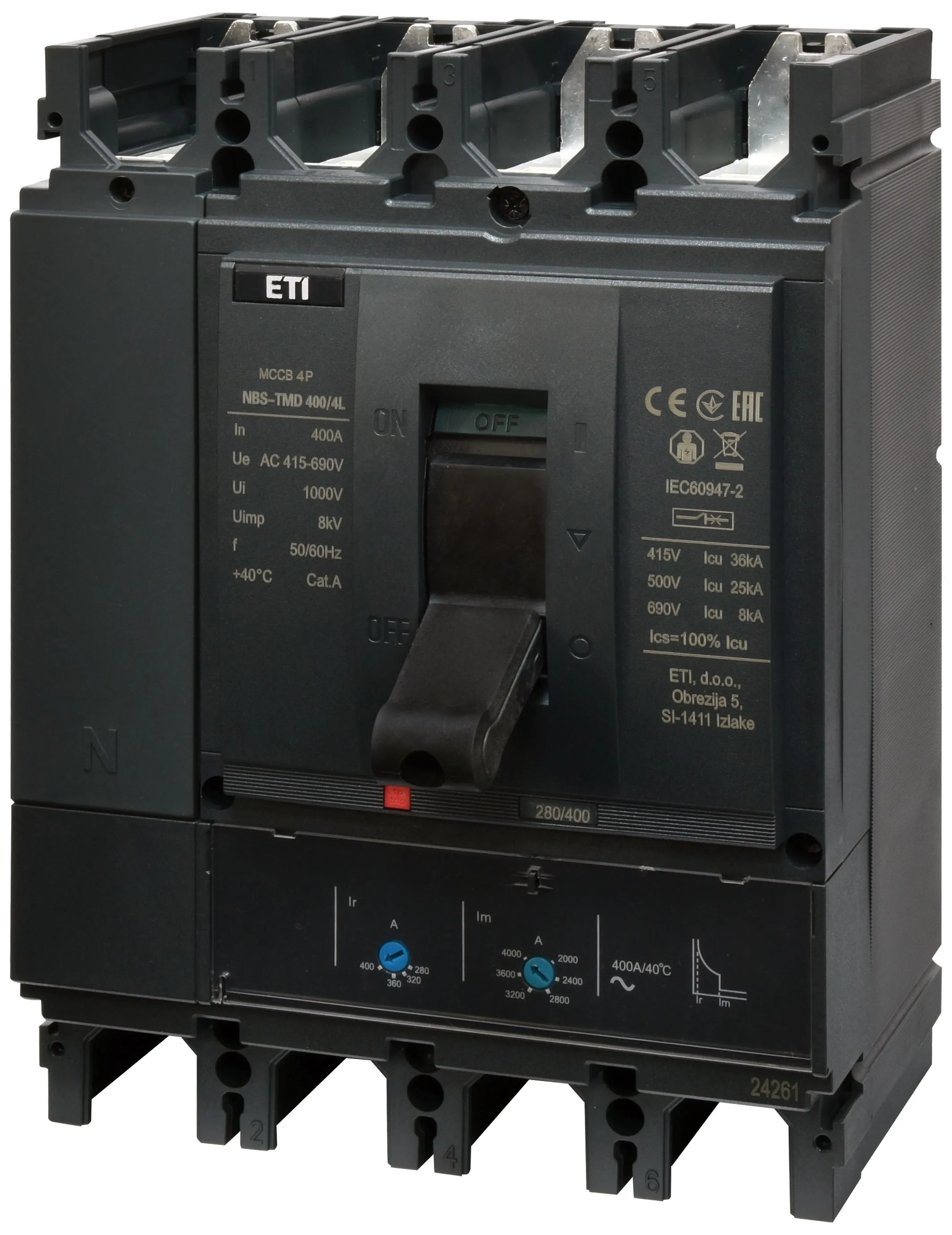 Kompaktni odklopnik NBS-TMD 400/4L 315A 4P 004673103